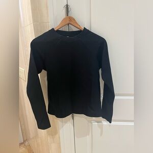 Topshop Black Long Sleeve Crewneck Top US2